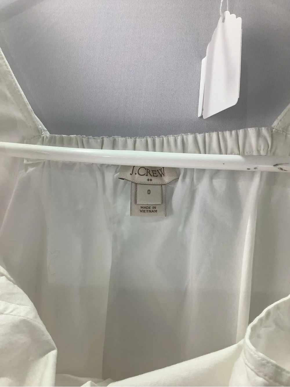 J Crew Women's White Ruffle Neck Sleeveless Top size‎ 0